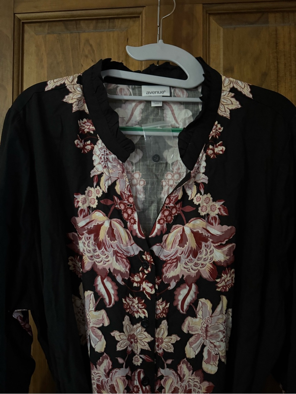 Avenue Black Dress with Cream and Dusty Rose Floral Print
